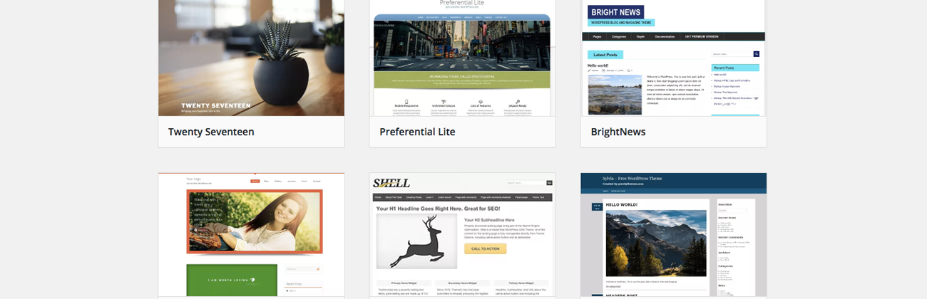 Image of different WordPress Themes